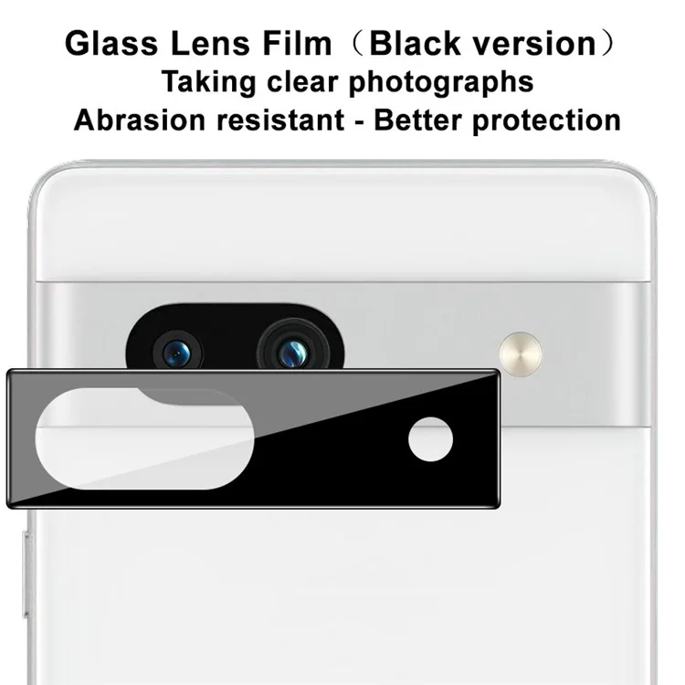 IMAK Camera Lens Protector for Google Pixel 7a , Bubble-free Installation Tempered Glass Film (Black Version)