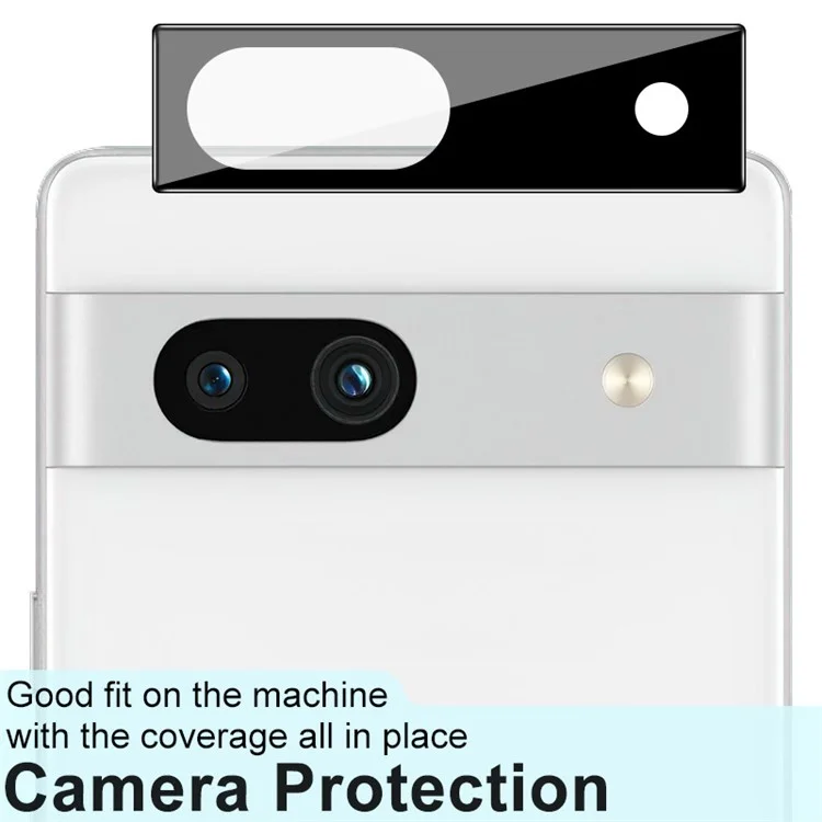 IMAK Camera Lens Protector for Google Pixel 7a , Bubble-free Installation Tempered Glass Film (Black Version)