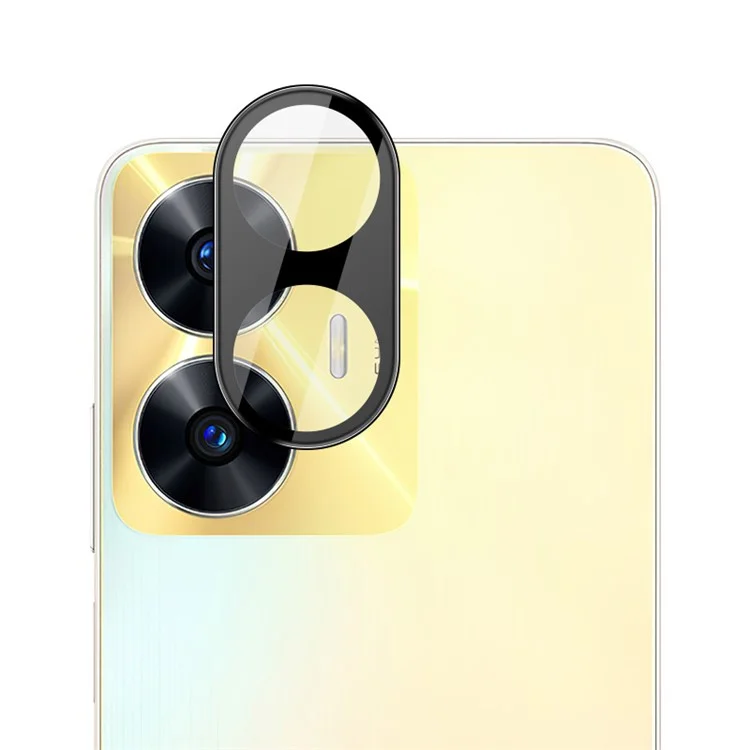 IMAK Anti-scratch Camera Lens Protector for Realme C55 Tempered Glass Lens Film+Acrylic Lens Cap (Versão Preta)