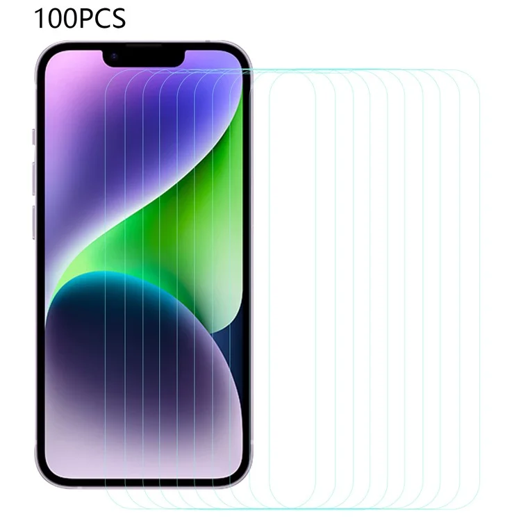 Bulk Buy 100Pcs Tempered Glass Film for iPhone 14 Plus / 13 Pro Max , Arc Edge HD Clear Cell Phone Screen Protector