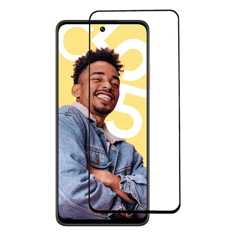 Pour Realme C55 4G Silk Printing Screen Protector Full Coverage HD Clear Full Glue Tempered Glass Film