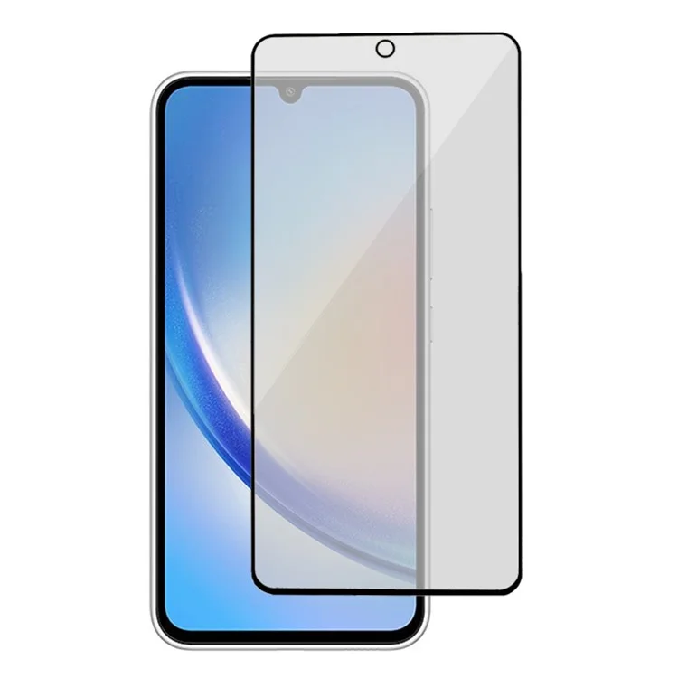 Pour Samsung Galaxy A34 5G Privacy Silk Printing Screen Protector Full Cover Anti-Spy Tempered Glass Film (Side Glue)