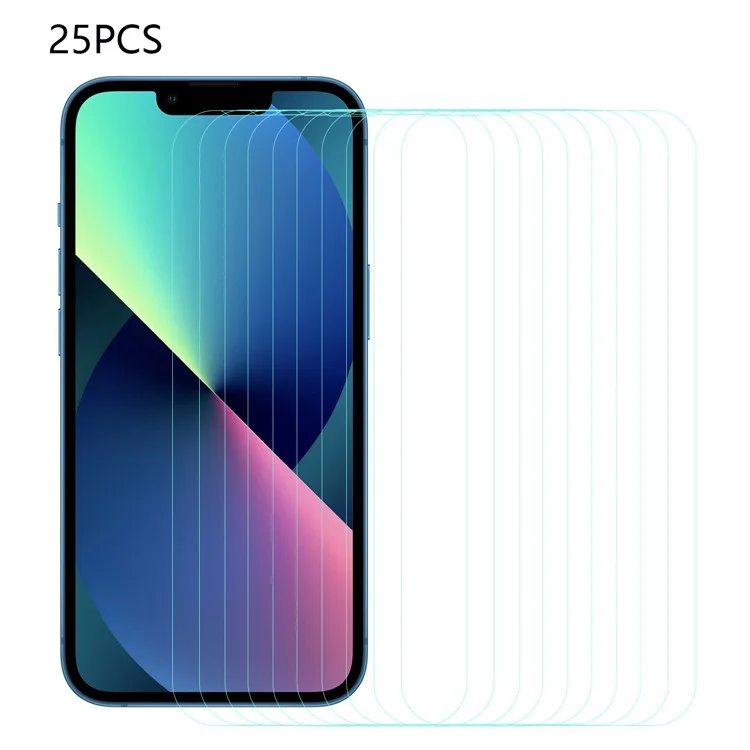 Bulk Buy 25Pcs For iPhone 13 mini 5.4 inch HD Clear Arc Edge Tempered Glass Screen Protector Phone Screen Protective Film