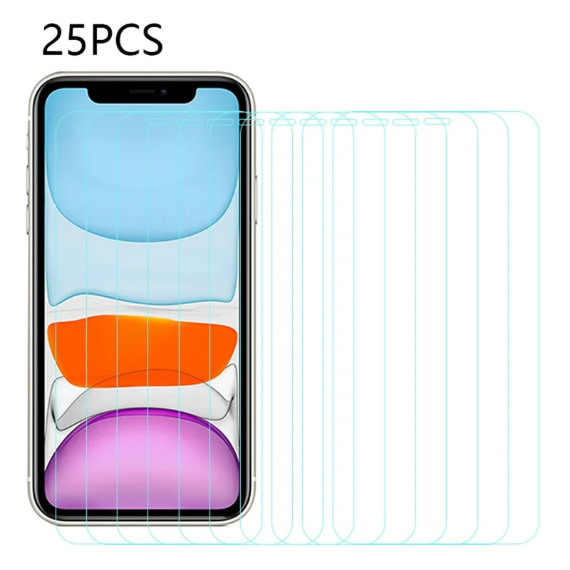 Protezione per Schermo in Vetro Temperato da 25 Pezzi per iPhone 11 da 6,1 Pollici, con Bordo Arrotondato, Anti-Graffio, Pellicola Trasparente HD