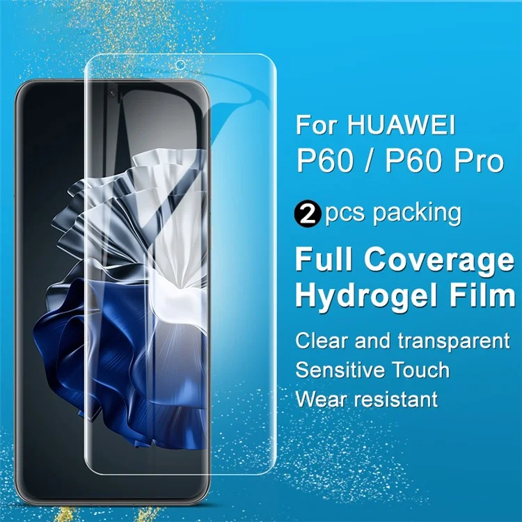 IMAK 2Pcs  /  Set Hydrogel Film III Soft TPU Screen Film for Huawei P60 / P60 Pro Clear Full Screen Protector