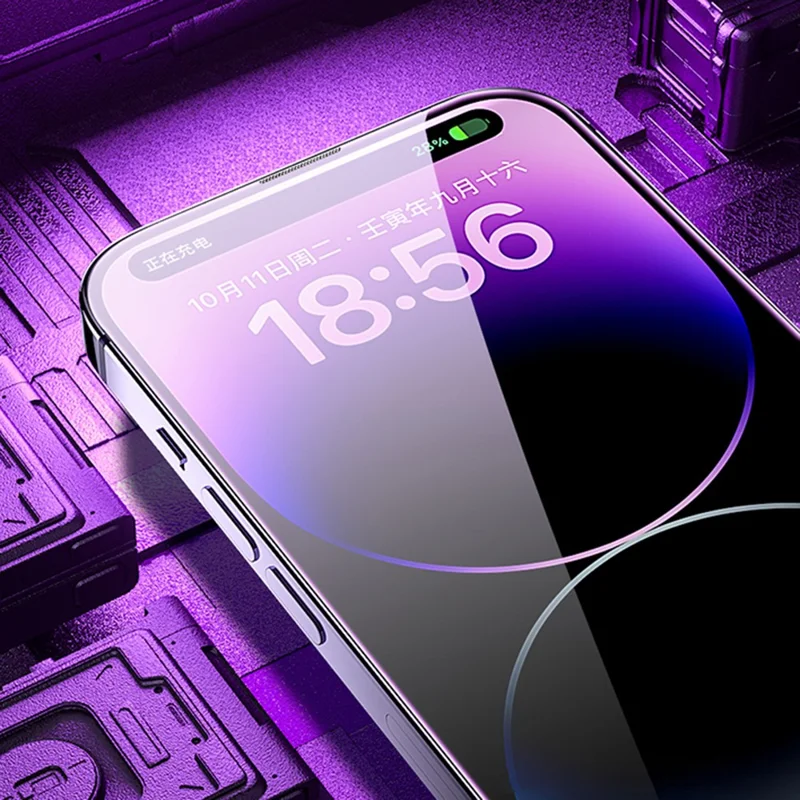 WEKOME For iPhone 14 Pro Anti-Dust 9D Curved Phone Screen Protector Corning Gorilla Glass HD Clear Screen Film