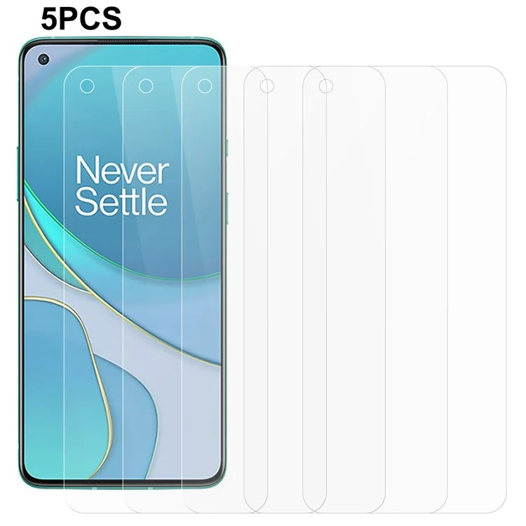 5Pcs / Pack pour écran OnePlus 8T Protecteur d'écran anti-rayures HD Clear 0,3 mm 2,5D Film en verre trempé