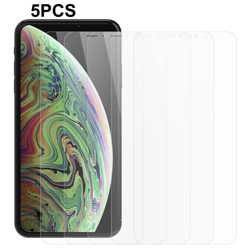 5Pcs / Pack for iPhone XS Max 6.5 inch 2.5D Screen Protector 0.3mm Tempered Glass Clear Phone Screen Film