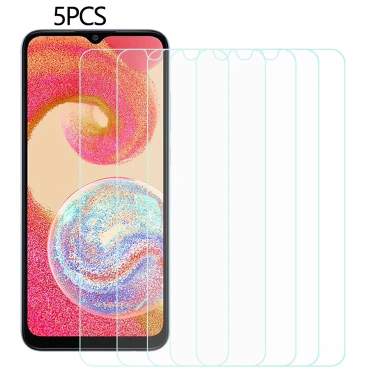 5PCS Para Samsung Galaxy A04e 4G / F04 4G / M04 4G Anti-Arranhões 0,3 mm 2,5D Arco Protector de Tela de Vidro Temperado