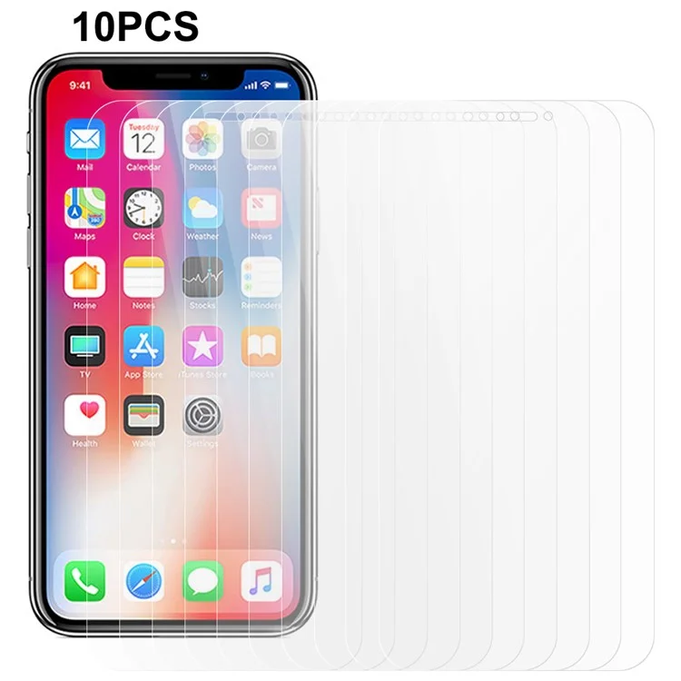 10 шт. / набор закаленное стекло для iPhone X / XS, 0,3 мм 2,5D ударопрочный защитный экран для телефона