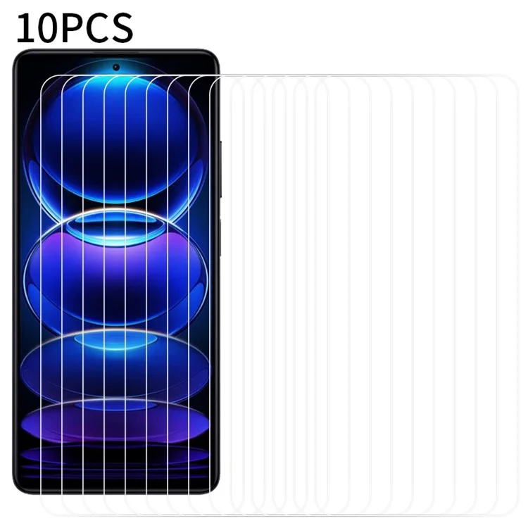 RURIHAI 10Stück Für Xiaomi Poco X5 Pro 5G / Redmi Note 12 Pro Speed 5G / Redmi Note 12 Pro 5G, 0,18 mm 2,5D HD Mittel-Aluminium-Glas-Bildschirmschutz