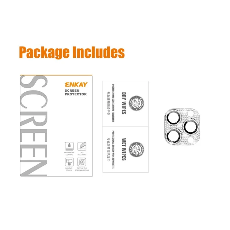 ENKAY HAT PRINCE For iPhone 13 Pro / 13 Pro Max Rhinestone Camera Lens Protector Aluminum Alloy+Tempered Glass Rear Lens Film - Gold