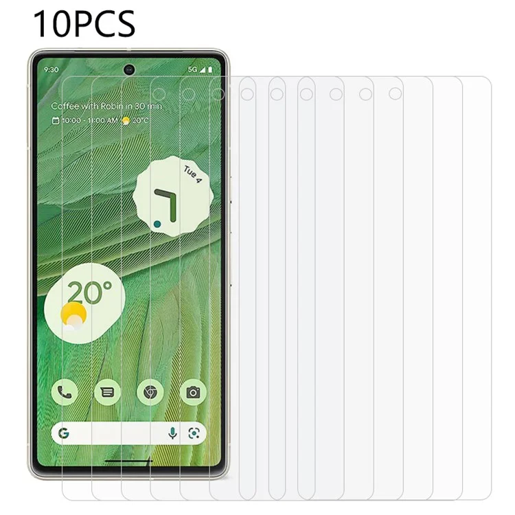 10Pcs / Set Protector de Pantalla para Google Pixel 7 5G, Película de Vidrio Templado Antideslizante de 0.3mm 2.5D
