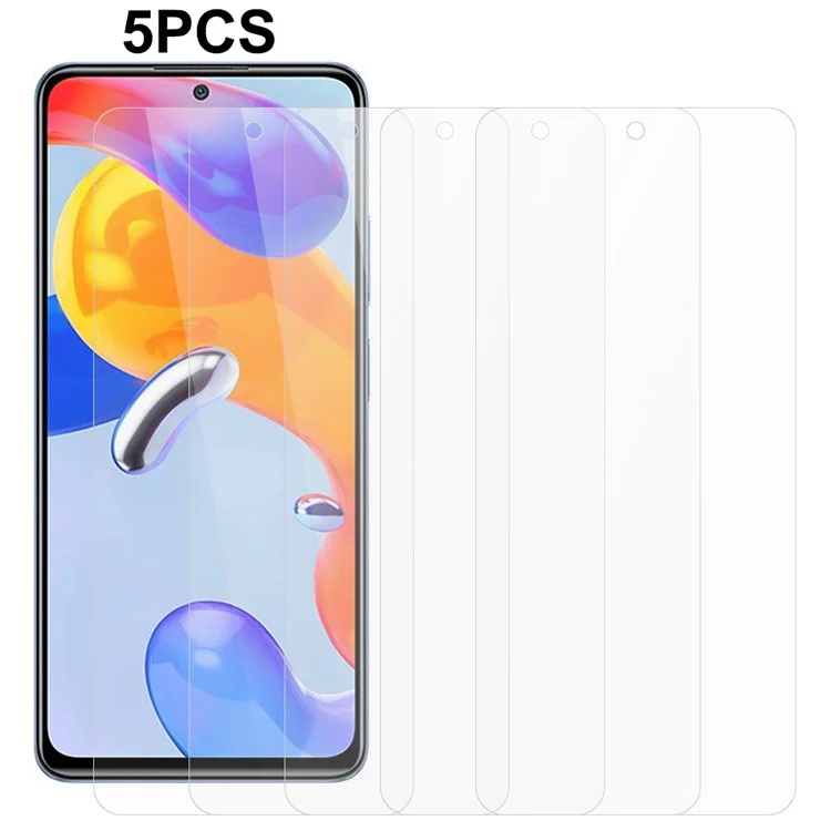 5 Stück für Xiaomi Redmi Note 11 Pro 5G (Qualcomm) / Note 11 Pro 4G (MediaTek) / Redmi Note 12 Pro 4G Bildschirmfolie 0,3 mm Telefon-Displayschutzglas mit 2,5D-Randkante