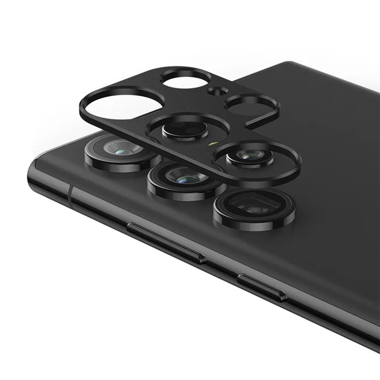 ENKAY HAT PRINCE Para Samsung Galaxy S23 Ultra Teléfono Protector de Lente Trasero Aleación de Aluminio Marco Protector de Lente - Negro