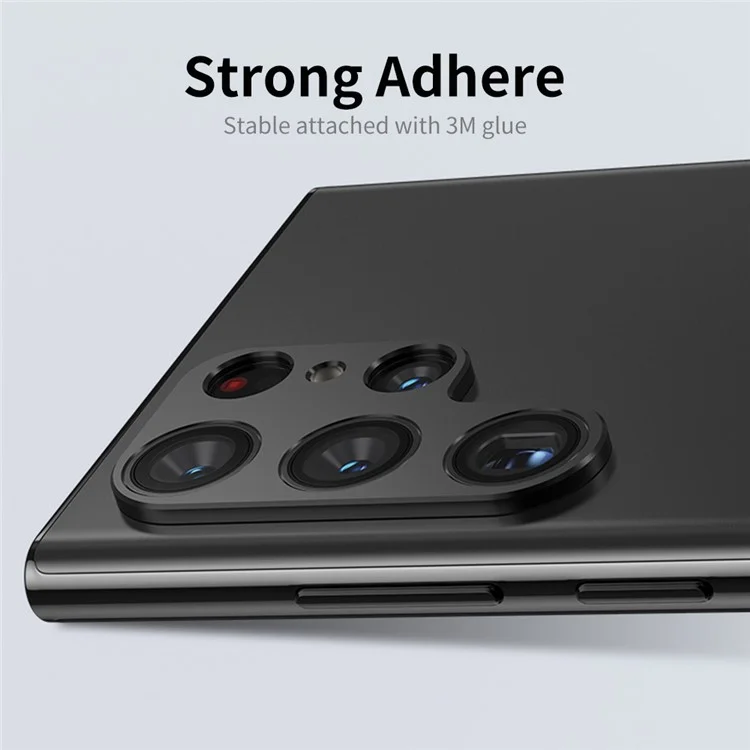 ENKAY HAT PRINCE Para Samsung Galaxy S23 Ultra Teléfono Protector de Lente Trasero Aleación de Aluminio Marco Protector de Lente - Negro
