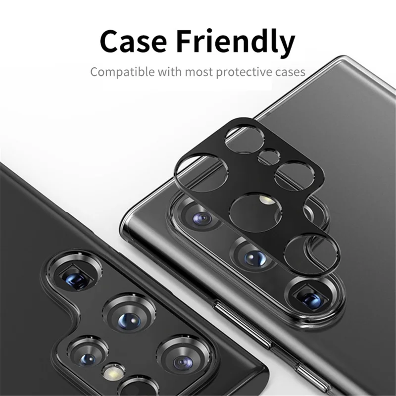 ENKAY HAT PRINCE Phone Rear Lens Cap For Samsung Galaxy S23+ / S23 , Aluminum Alloy Lens Protector Frame - Black