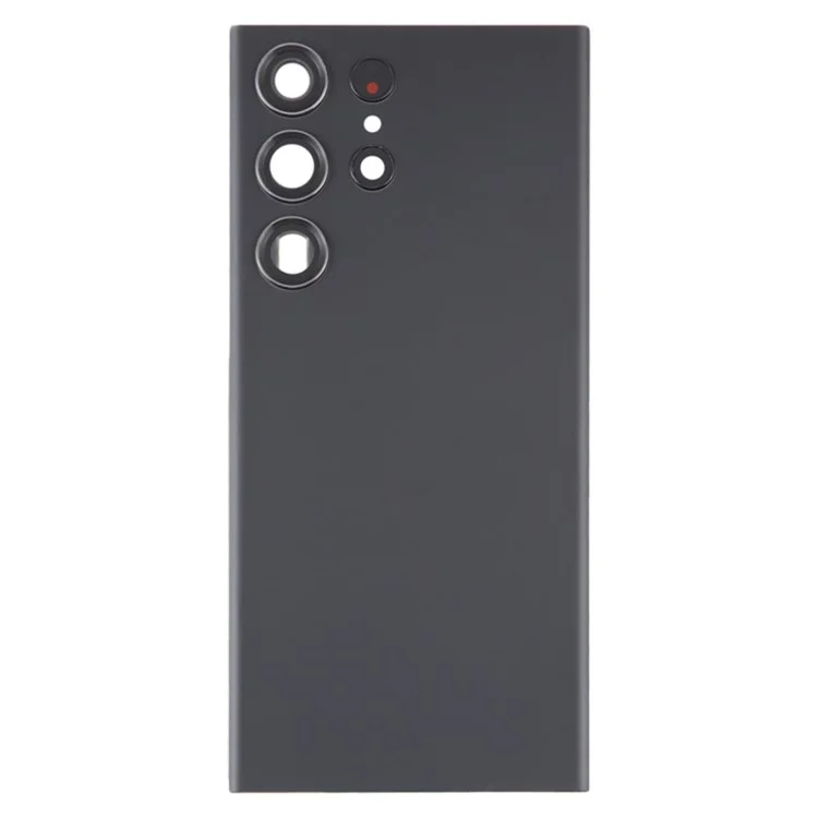 Para Samsung Galaxy S23 Ultra S918 Carcasa de batería con pegatina adhesiva + Cubierta de la lente de la cámara - Negro fantasma