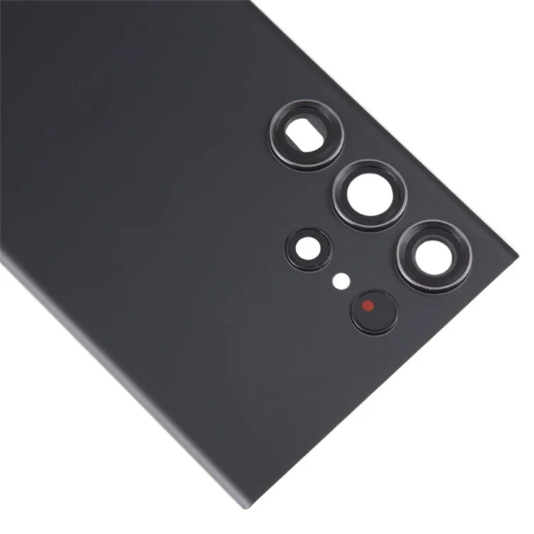 Para Samsung Galaxy S23 Ultra S918 Carcasa de batería con pegatina adhesiva + Cubierta de la lente de la cámara - Negro fantasma