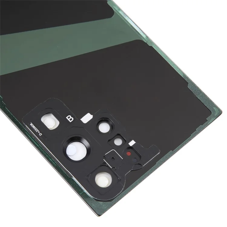 Para Samsung Galaxy S23 Ultra S918 Carcasa de batería con pegatina adhesiva + Cubierta de la lente de la cámara - Negro fantasma