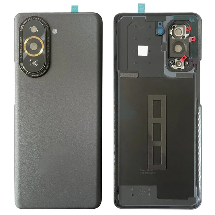 Pour Huawei nova 10 Pro 4G Couvercle de boîtier de batterie arrière avec anneau d'objectif de caméra Couvercle de pièce de rechange (sans logo) - Noir