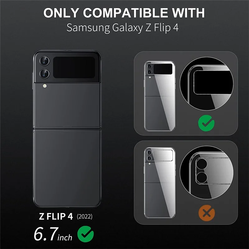 ENKAY HAT PRINCE For Samsung Galaxy Z Flip4 5G / W23 Flip 1 Set Camera Lens Protector Tempered Glass Aluminum Alloy Ring Lens Film - Multi-color