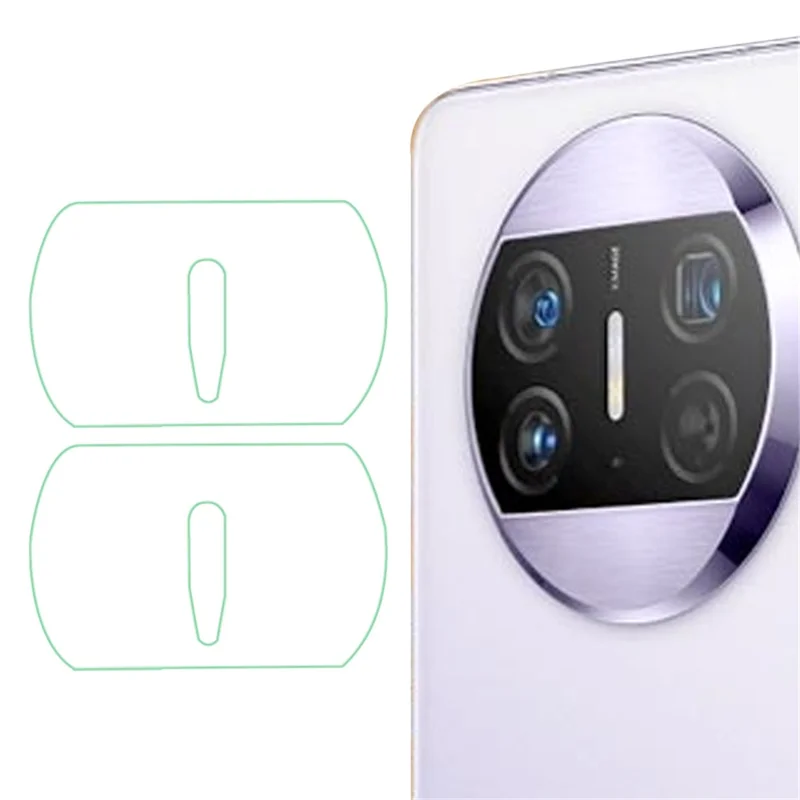 2Pcs / Set For Huawei Mate X3 5G Shockproof Tempered Glass Phone Rear Lens Film with 2.5D Arc Edge