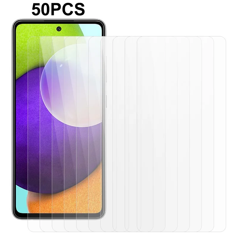 Achat groupé de 50 pièces pour Samsung Galaxy A52 4G / A52s 5G / A52 5G / A53 5G HD Film de protection en verre trempé transparent pour téléphone portable