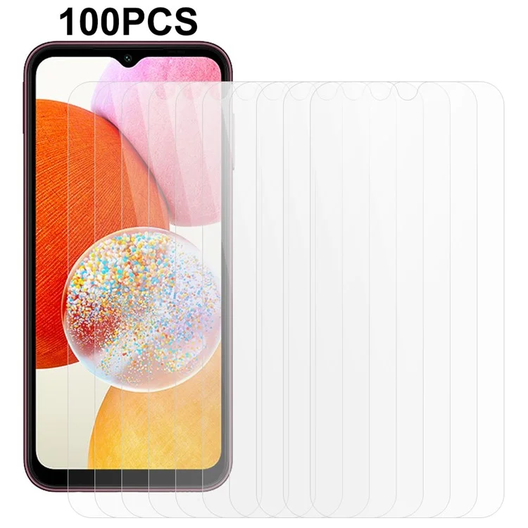 Bulk Buy 100Stck für Samsung Galaxy A14 5G / 4G Gehärtetes Glas Vollkleber Bildschirmschutz Ultra Klarer Film