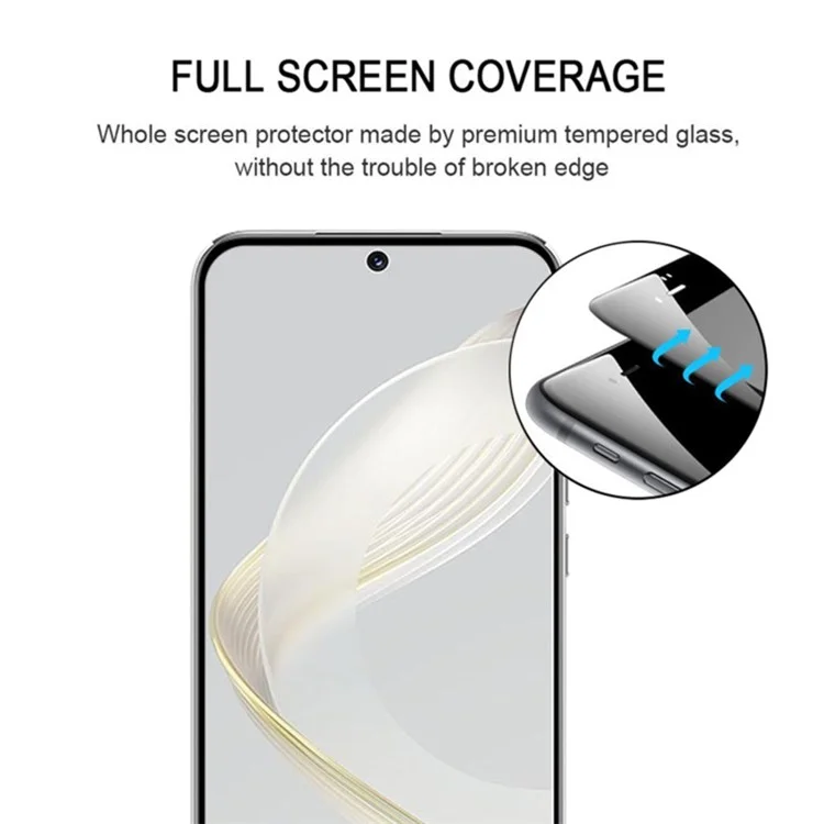 Para Huawei nova 11 / nova 12s 4G / nova 12 Lite 4G Protector de pantalla de teléfono Silk Printing Full Glue Tempered Glass Full Cover Film