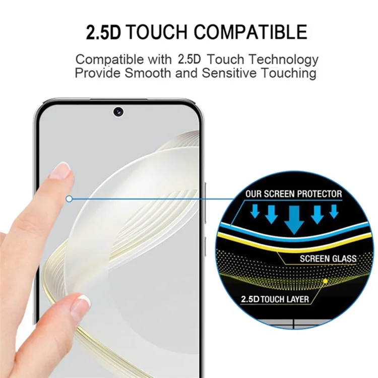 Para Huawei nova 11 / nova 12s 4G / nova 12 Lite 4G Protector de pantalla de teléfono Silk Printing Full Glue Tempered Glass Full Cover Film