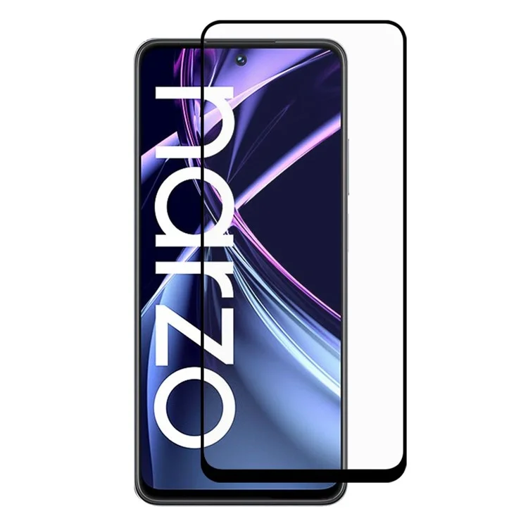 For OnePlus Nord N30 5G / CE 3 Lite 5G / Realme Narzo N55 4G / P1 5G / C55 4G Silk Printing Tempered Glass Black Edge Full Glue Full Screen Protector