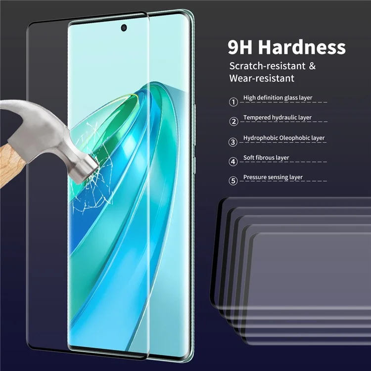 ENKAY HAT PRINCE Para Honor X9a 5G / X40 5G / Magic5 Lite 5G Protector de pantalla de vidrio templado 3D curvo de toda la pantalla con pegamento lateral