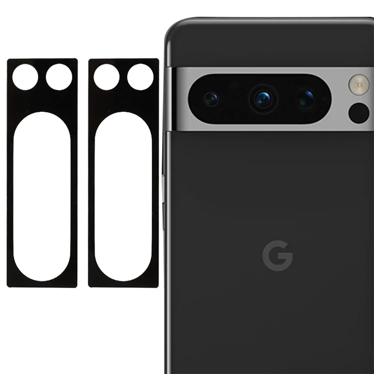 Для Google Pixel 8 Pro 2 шт. Защитная пленка для камеры с шелковой печатью, 2,5D дуговая кромка, закаленное стекло