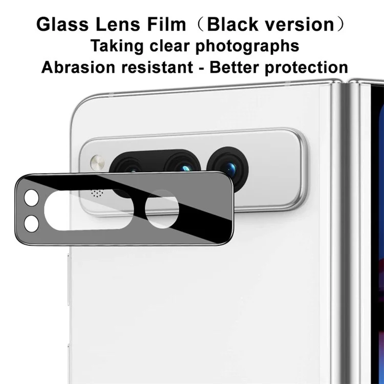 IMAK pour Google Pixel Fold Protecteur d'objectif de caméra en verre trempé Anti-Rayures Film de protection de l'objectif (Version noire)