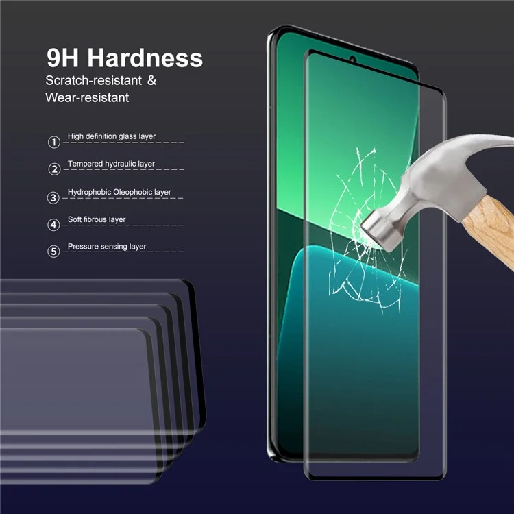 ENKAY HAT PRINCE 2PCS For Xiaomi 13 Pro 5G / 13 Ultra , 0.26mm 9H Tempered Glass Film Full Glue 3D Curved Edge Full Screen Protector