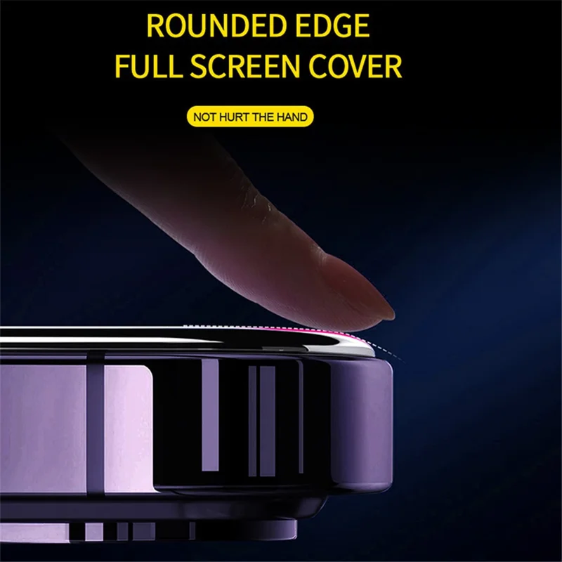 Para iPhone 13 / 13 Pro / 14 Protector de pantalla de cristal templado con impresión de seda transparente y herramienta de instalación fácil