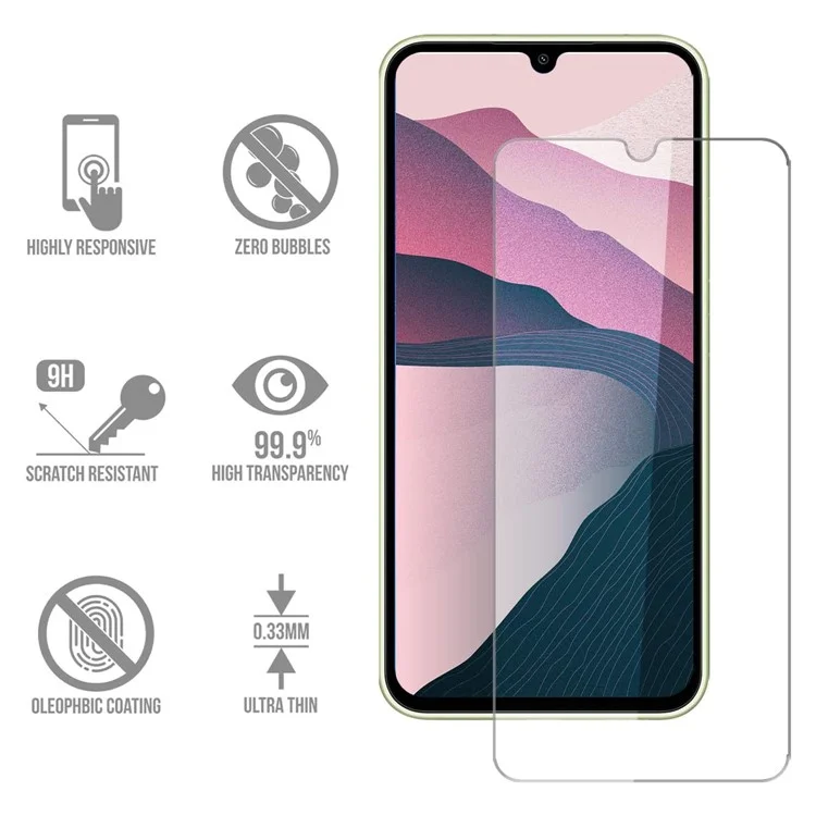 Pour Samsung Galaxy A54 5G 2.5D Arc Edge Tempered Glass Film 9H Dureté HD Protecteur d'écran