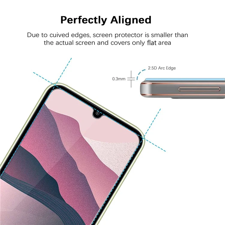 Para Samsung Galaxy A34 5G 2.5D Arc Edge Película de Vidrio Templado HD Libre de Huellas Dactilares Protector de Pantalla