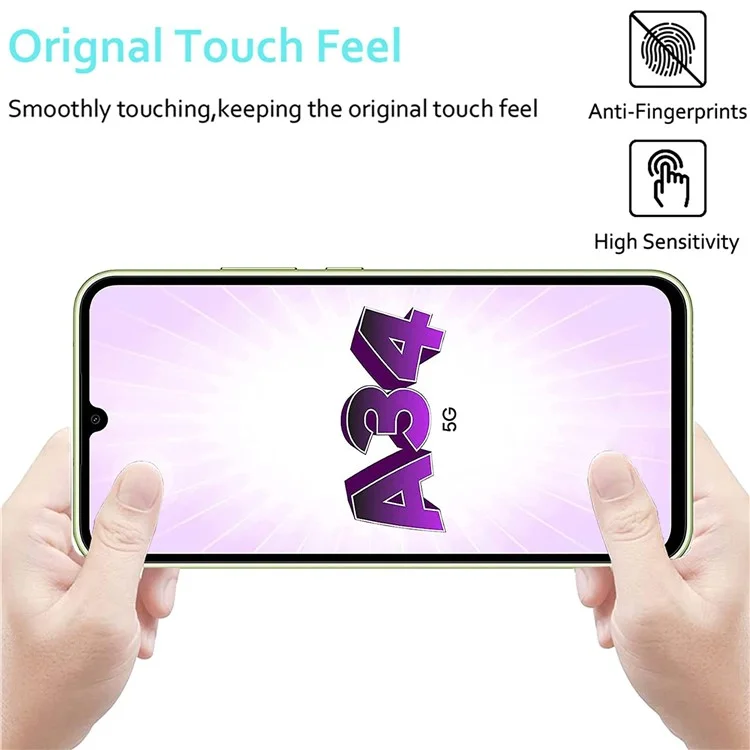 2 шт. Для Samsung Galaxy A34 5G Защитная пленка для экрана из закаленного стекла с защитой объектива камеры