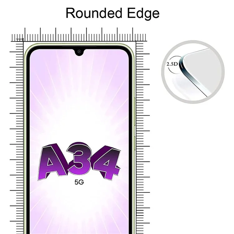 2 шт. Для Samsung Galaxy A34 5G Защитная пленка для экрана из закаленного стекла с защитой объектива камеры