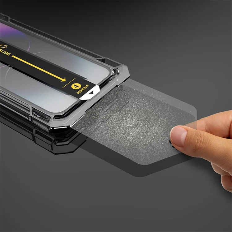 For iPhone 13 Pro Max 6.7 inch / 14 Plus Dust-free Installation Silk Printing Full Screen Protector Anti-Spy Tempered Glass Film