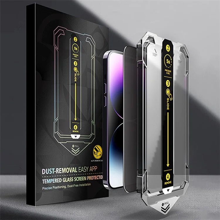 Protector de pantalla completa para iPhone 14 Pro Max Silk Printing Anti-Spy Tempered Glass Screen Film