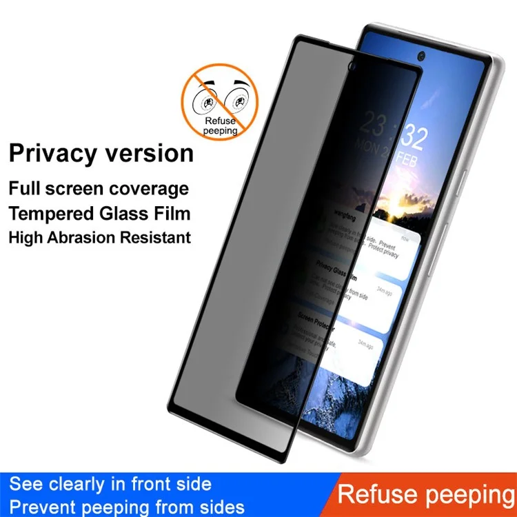 IMAK Anti-spy Screen Protector per Google Pixel 7a, Pellicola Protettiva in Vetro Temperato Full Glue Full Coverage