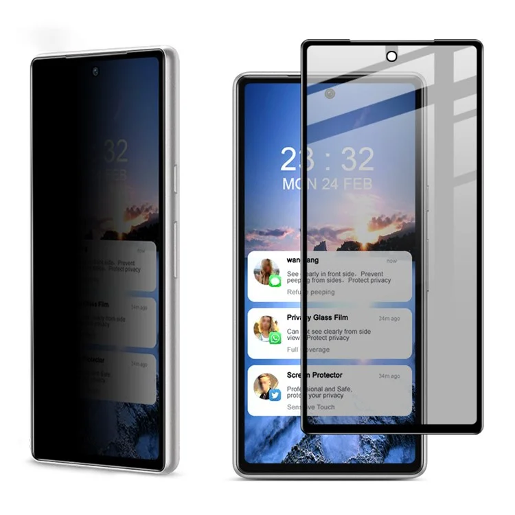 IMAK Anti-spy Screen Protector per Google Pixel 7a, Pellicola Protettiva in Vetro Temperato Full Glue Full Coverage