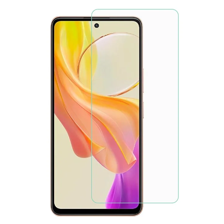 Für vivo Y78 Transparenter Handy-Bildschirmschutz 0,3 mm Bogenrandtemperiertes Glasfolie