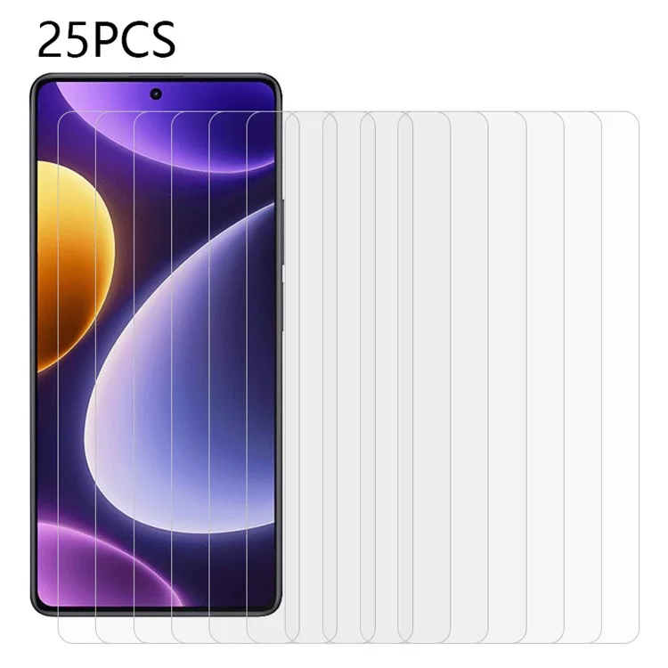 Оптовая покупка 25 шт. для Xiaomi Redmi Note 12 Turbo / Poco F5 5G HD Clear Tempered Glass Film Anti-Shock Screen Protector