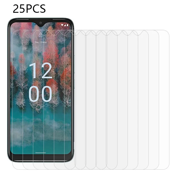 Bulk Purchasing 25Pcs Clear Tempered Glass Film For Nokia C12 4G / C12 Pro / C12 Plus Dustproof Phone Screen Protector