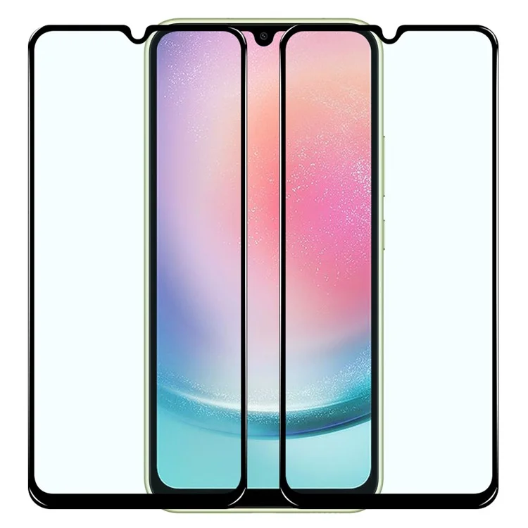 NORTHJO 2Pcs A+ Per Samsung Galaxy A24 4G (162,1 x 77,6 x 8,3 mm) Stampa in Seta 0,3 mm Vetro in Alluminio-Silicio 2,5D Altamente Resistente - Nero