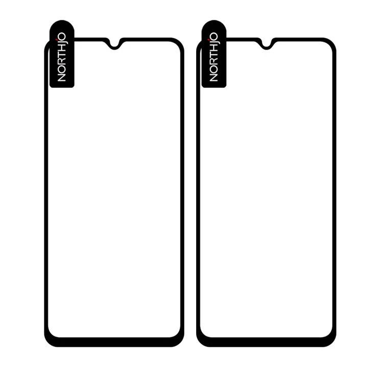 NORTHJO 2Pcs A+ Per Samsung Galaxy A24 4G (162,1 x 77,6 x 8,3 mm) Stampa in Seta 0,3 mm Vetro in Alluminio-Silicio 2,5D Altamente Resistente - Nero